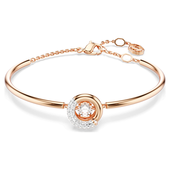 swarovski dextera bangle  round cut  white  rose gold tone plated