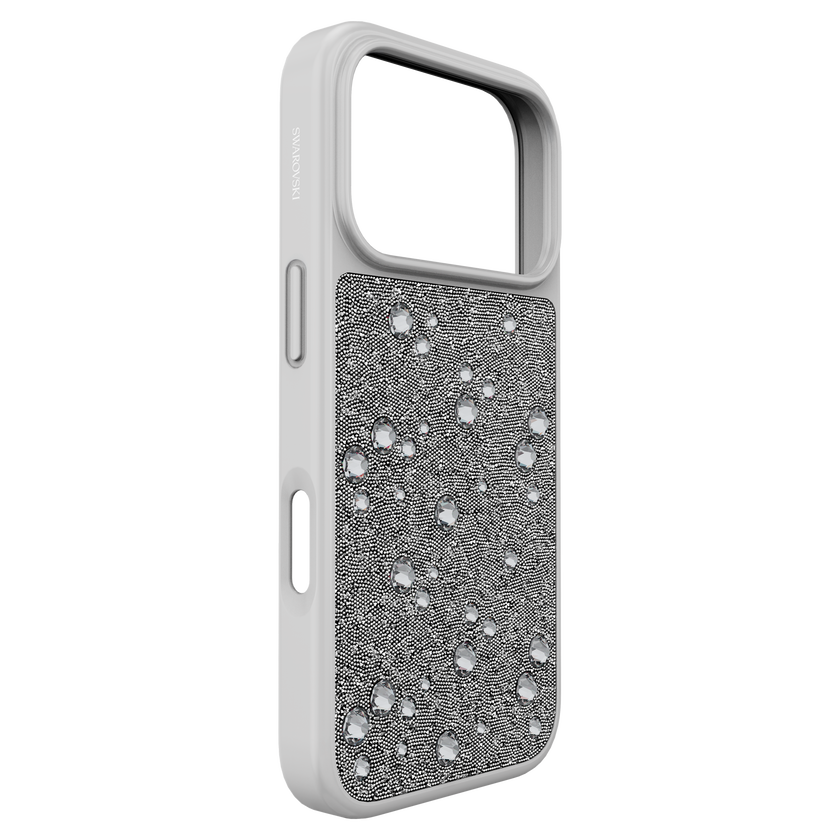 swarovski high smartphone case  flat back crystals  iphone  17 pro  silver tone
