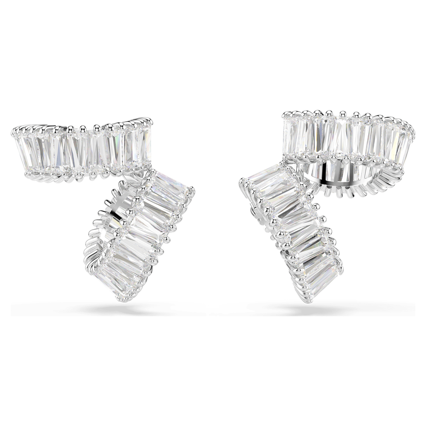 ariana grande x swarovski ear cuffs  baguette cut  white  rhodium plated