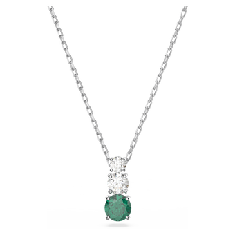 swarovski stilla attract pendant  green  rhodium plated