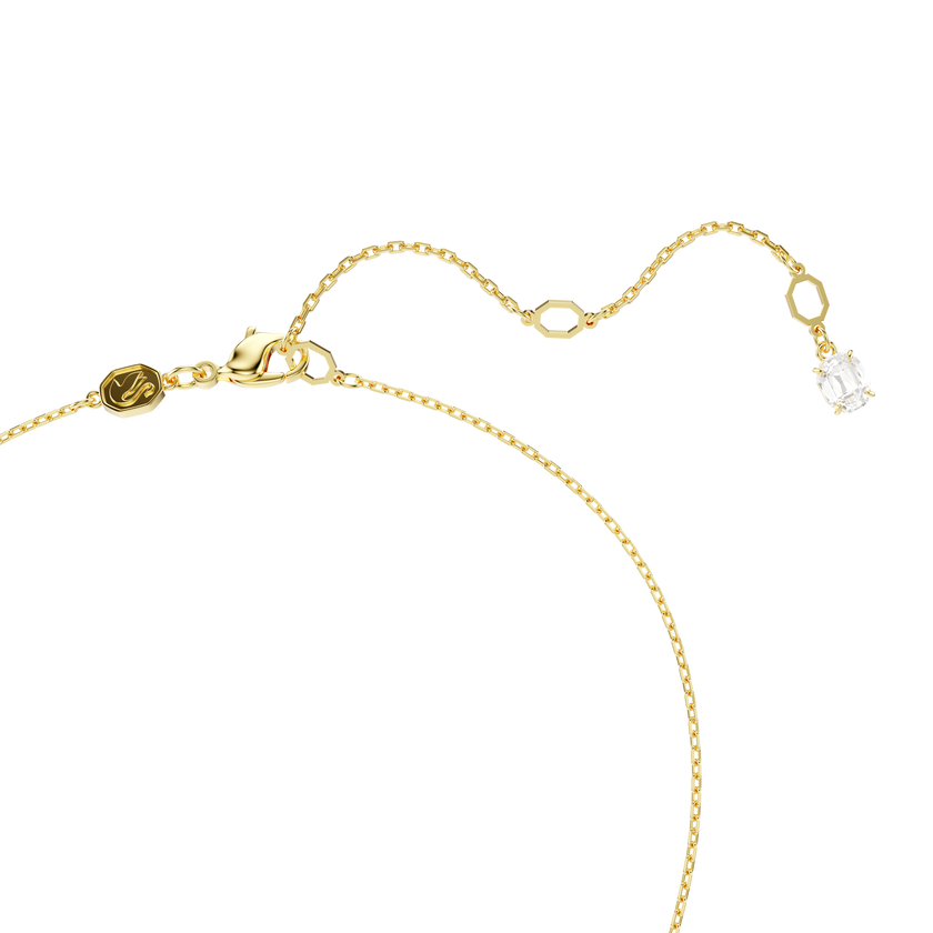 swarovski stilla attract pendant  square cut  white  18k gold finish