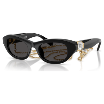 Sunglasses, Pillow shape, Black swarovski sunglasses  pillow shape  black