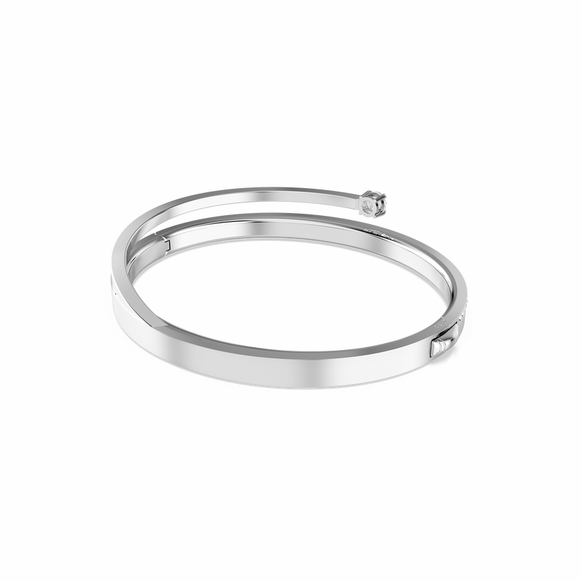 swarovski fresh bangle  round cut  white  rhodium plated