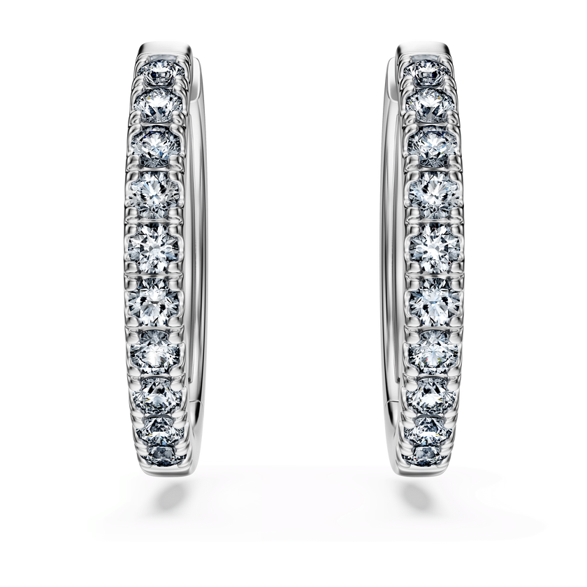 swarovski eternity hoop earrings  laboratory grown diamonds 0 5 ct tw  18k white gold