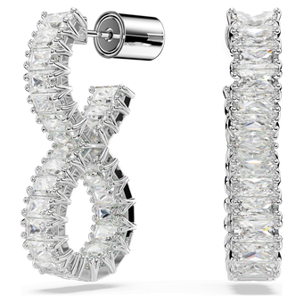 swarovski hyperbola hoop earrings infinity white rhodium plated