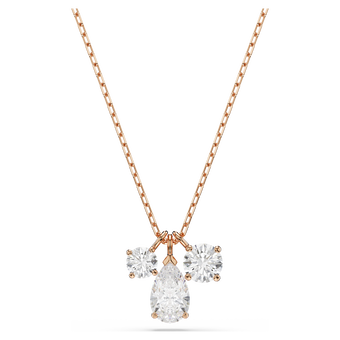 swarovski mesmera pendant  mixed cuts  white  rose gold tone plated