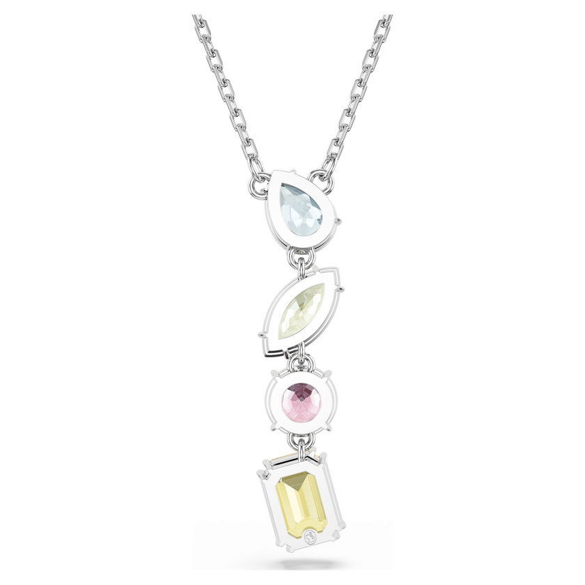 swarovski gema y pendant  mixed cuts  multicolored  rhodium plated