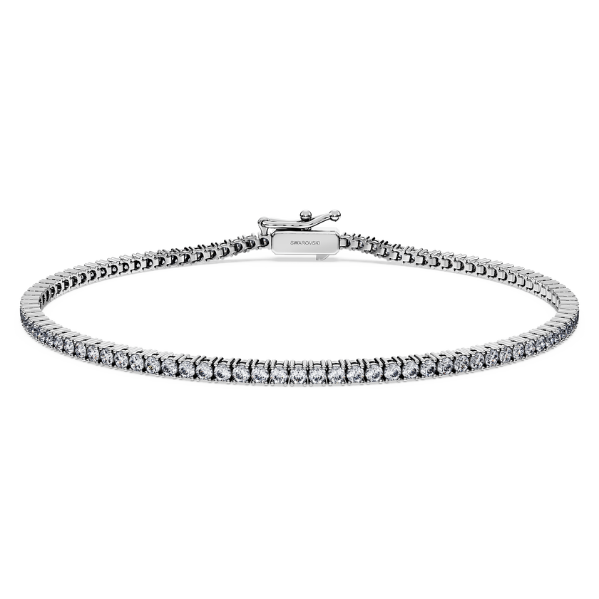 swarovski eternity tennis bracelet  lab grown diamonds 1 5 ct tw  round shape  18k white gold