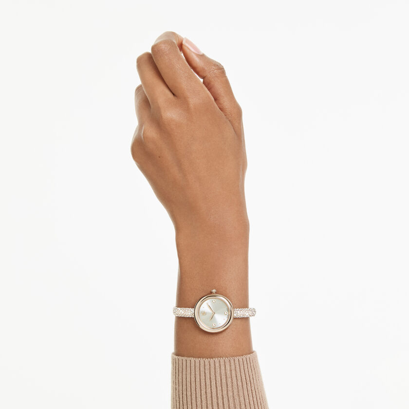 swarovski sublima bangle watch  swiss made  metal bracelet  rose gold tone  rose gold tone finish
