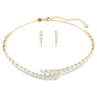 swarovski mesmera set  set  2   marquise cut  white  18k gold finish