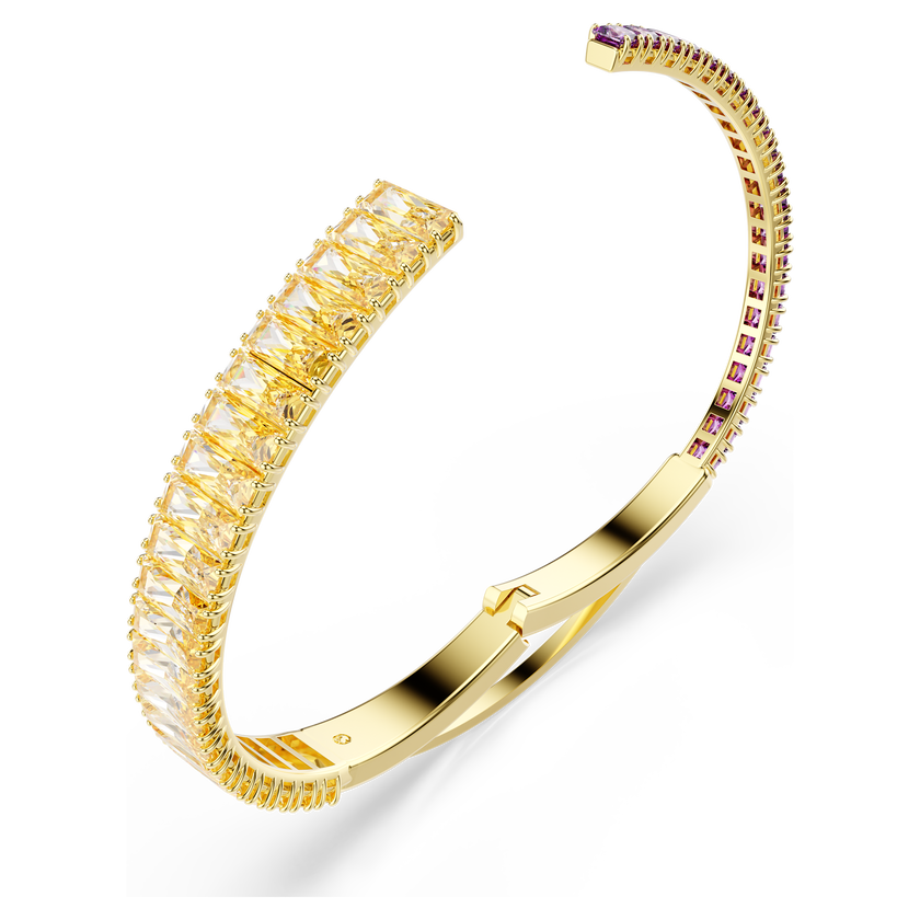 swarovski matrix bangle  mixed cuts  multicolored  gold tone plated