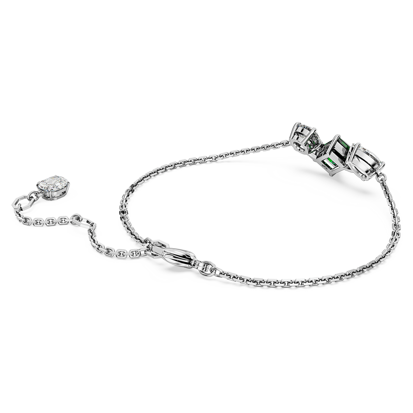 swarovski mesmera bracelet  mixed cuts  green  rhodium plated
