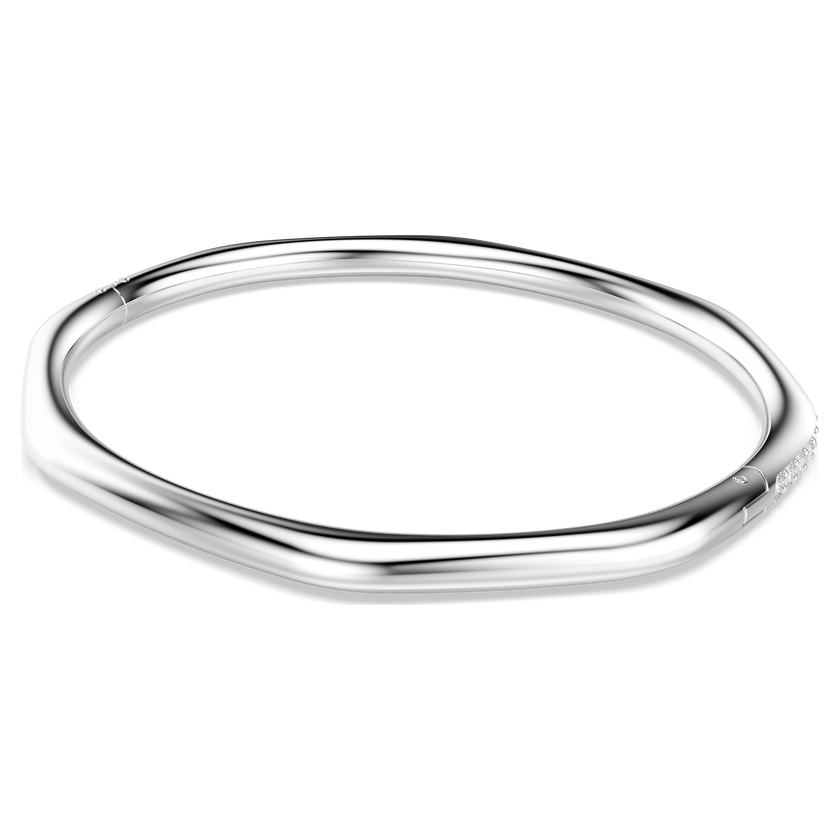 swarovski dextera bangle  octagon shape  round cut  white  rhodium plated
