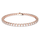 swarovski matrix tennis bracelet  round cut  white  rose gold tone plated