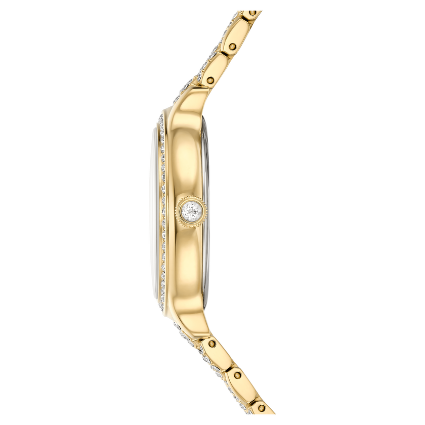 swarovski imber watch  swiss made  metal bracelet  gold tone  gold tone finish