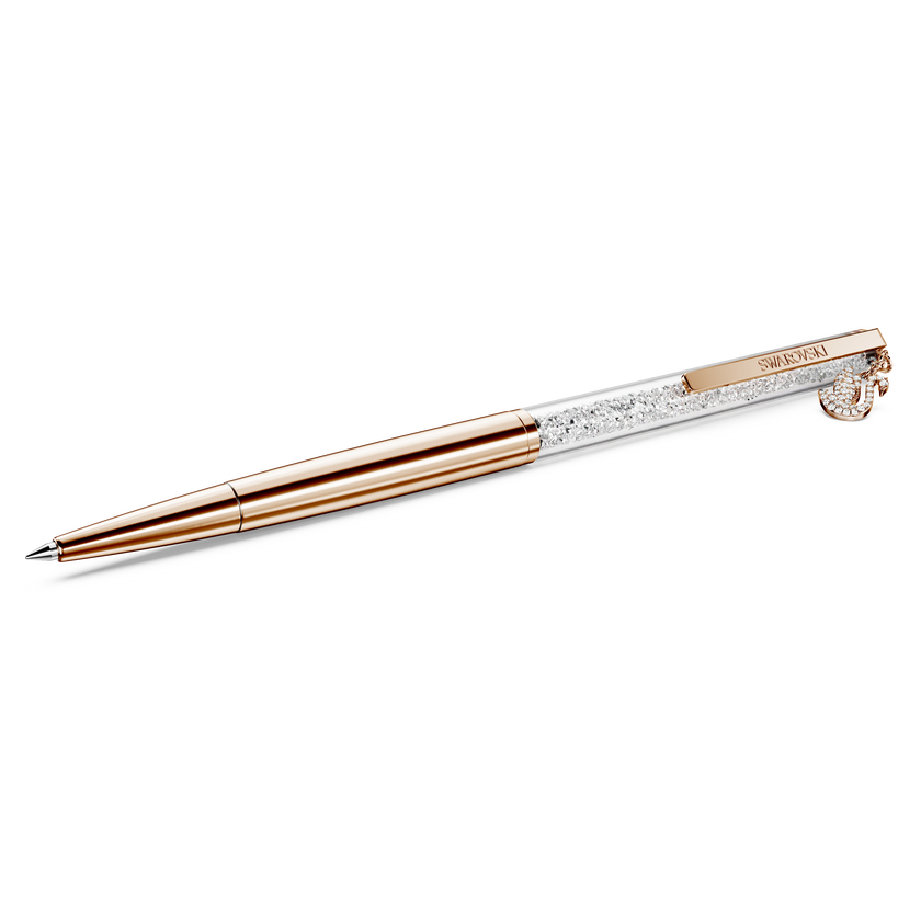 swarovski crystalline ballpoint pen  swan  rose gold tone plated