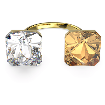 Chroma ring, Pyramid cut crystals, Multicolored, Gold-tone plated swarovski chroma ring  pyramid cut crystals  multicolored  gold tone plated