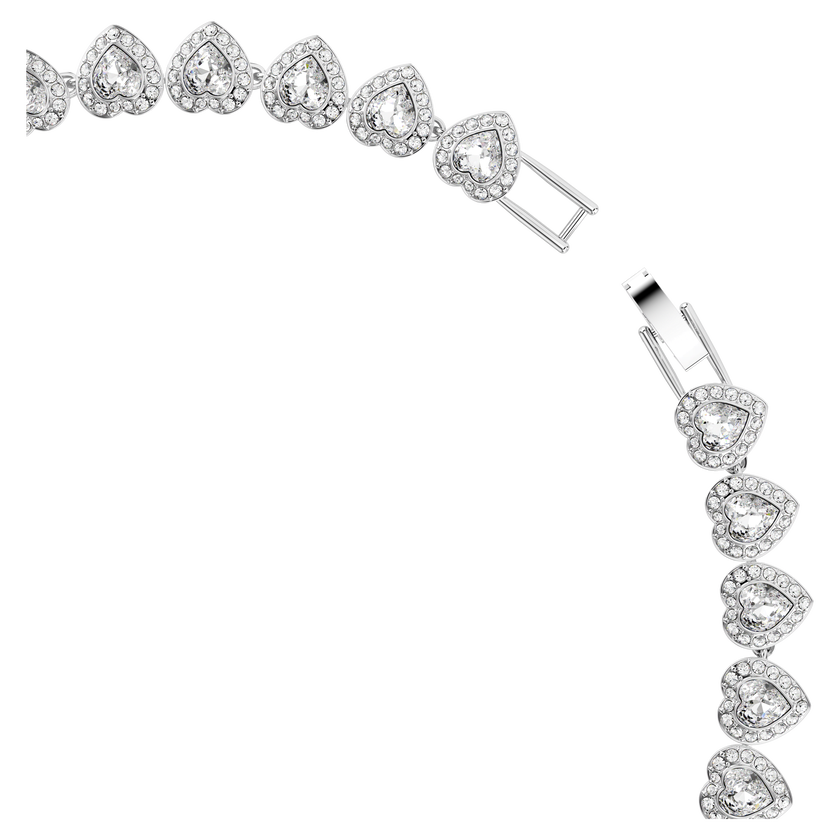 ariana grande x swarovski tennis necklace  mixed cuts  heart  white  rhodium plated