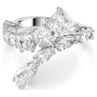 swarovski matrix ring mixed cuts white rhodium plated