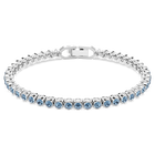 swarovski imber emily tennis bracelet round cut blue rhodium plated