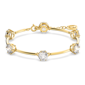 Constella bangle, White, Gold-tone plated swarovski constella bangle  white  gold tone plated