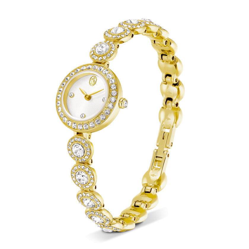 swarovski una angelic watch  crystal bracelet  gold tone  gold tone finish