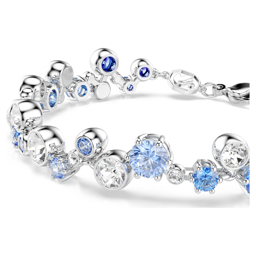 swarovski constella bracelet  mixed cuts  blue  rhodium plated