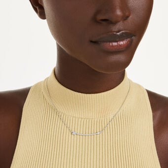 swarovski idyllia pendant  mixed cuts  arrow  white  rhodium plated