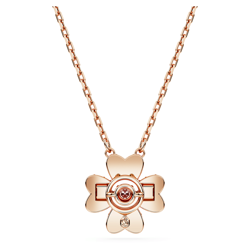 swarovski idyllia pendant  clover  white  rose gold tone plated