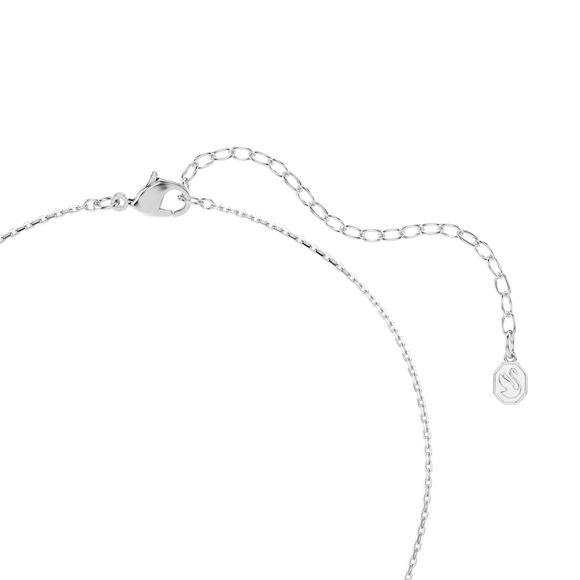 swarovski hyperbola necklace  round cut  heart  white  mixed metal finish