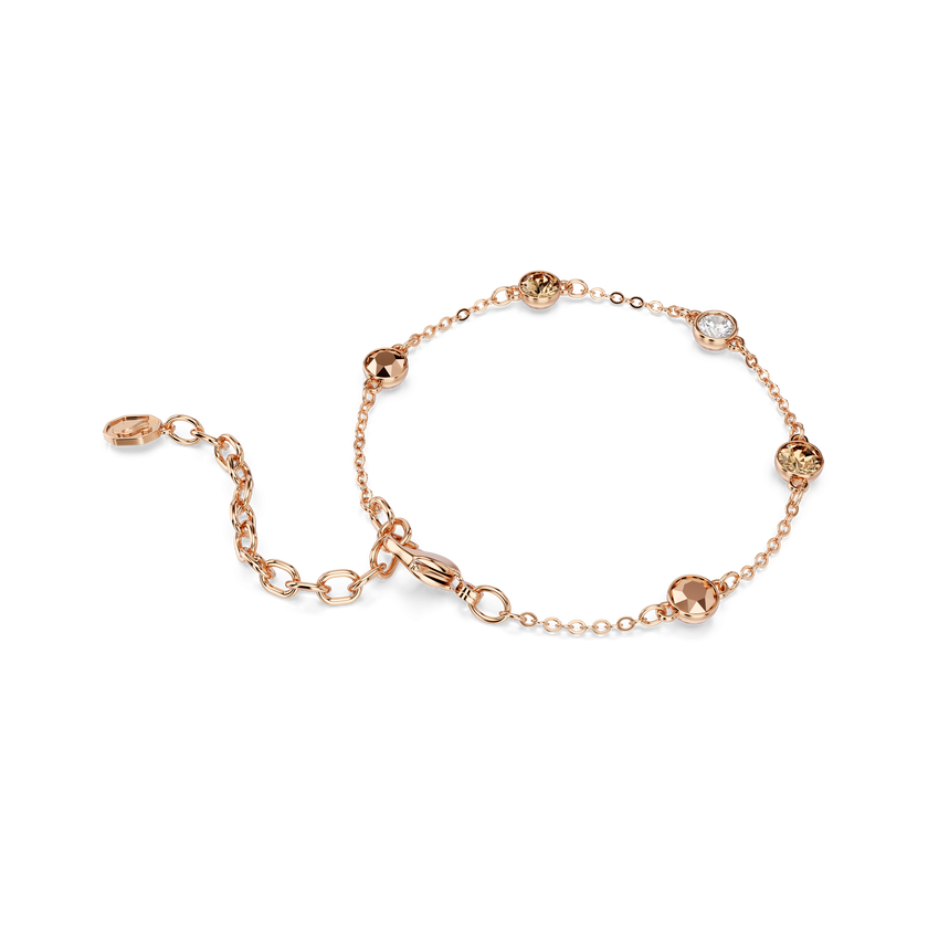 swarovski imber bracelet  round cut  multicolored  18k rose gold finish