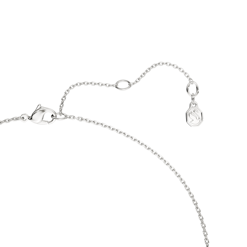 swarovski classica pendant  round cut  interlocking  white  sterling silver
