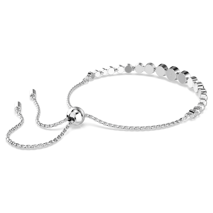 swarovski imber tennis bracelet  mixed round cuts  white  rhodium plated