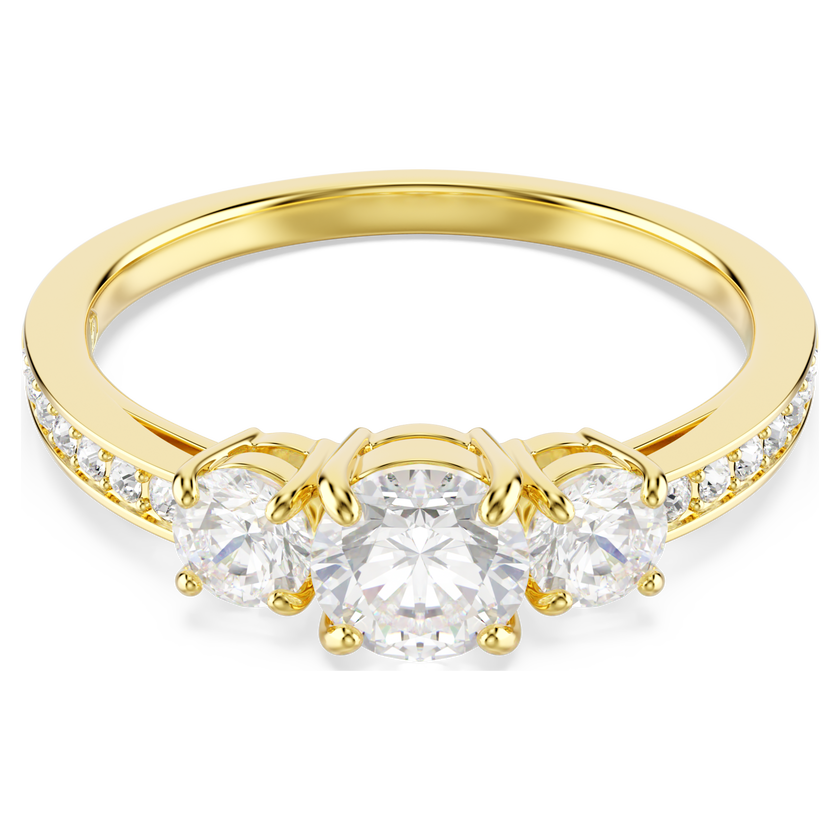 swarovski stilla attract ring  round cut  white  gold tone plated