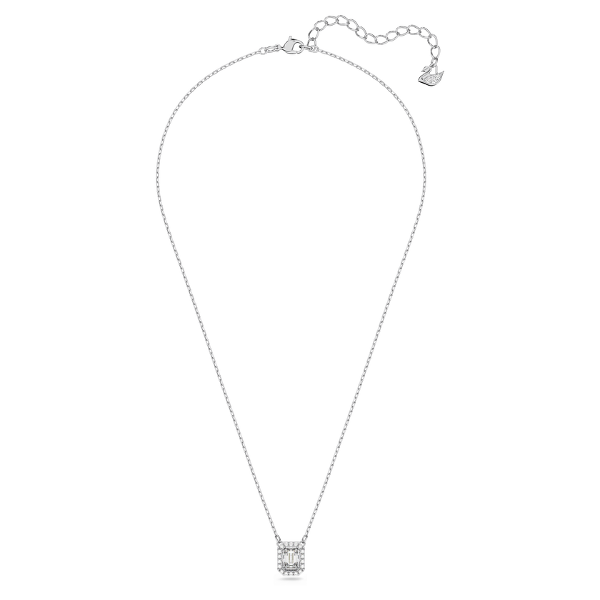 swarovski una necklace  octagon cut  white  rhodium plated