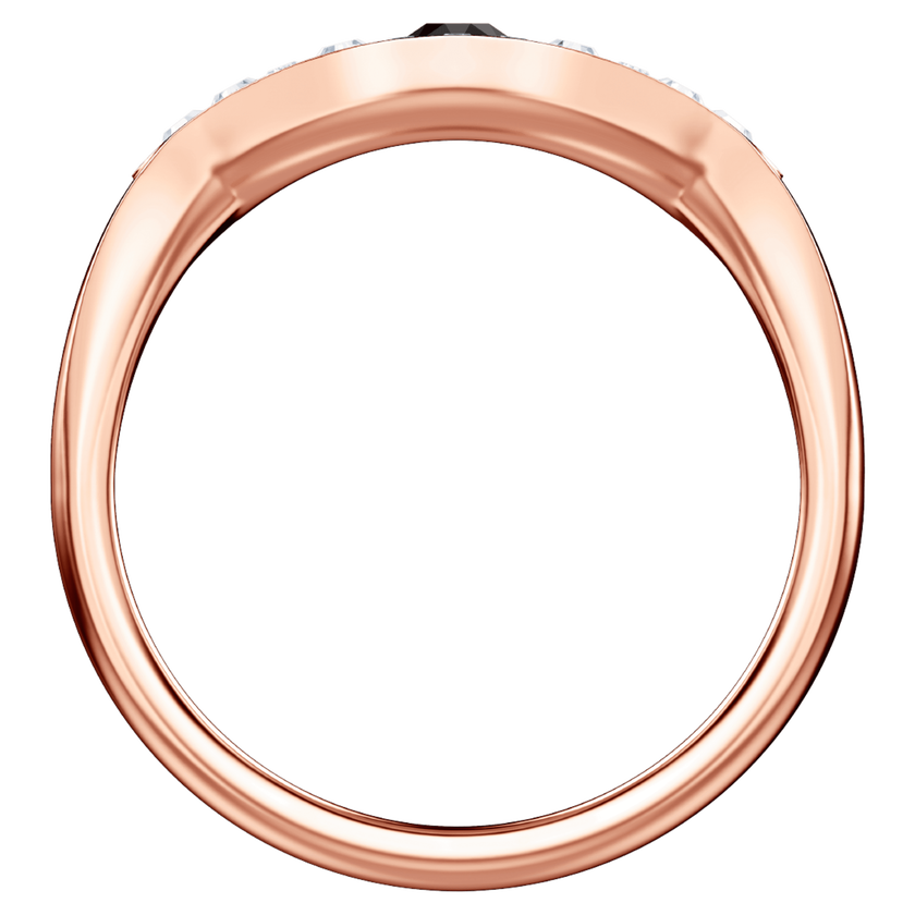 swarovski duo evil eye ring  multi colored  rose gold plating