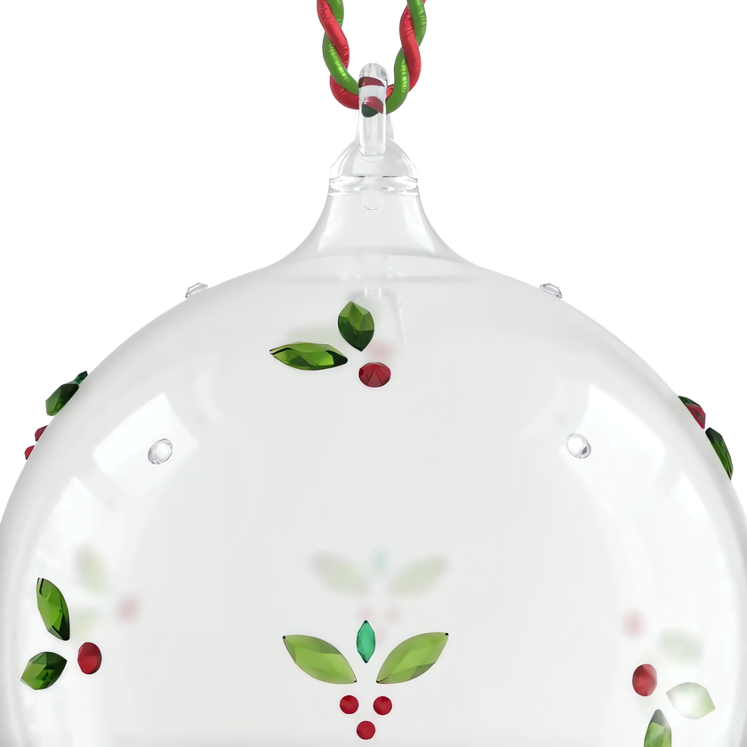 swarovski holiday cheers  mistletoe ball ornament
