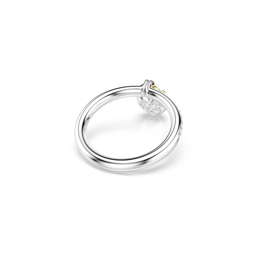 swarovski idyllia motif ring  mixed cuts  heart  multicolored  mixed metal finish