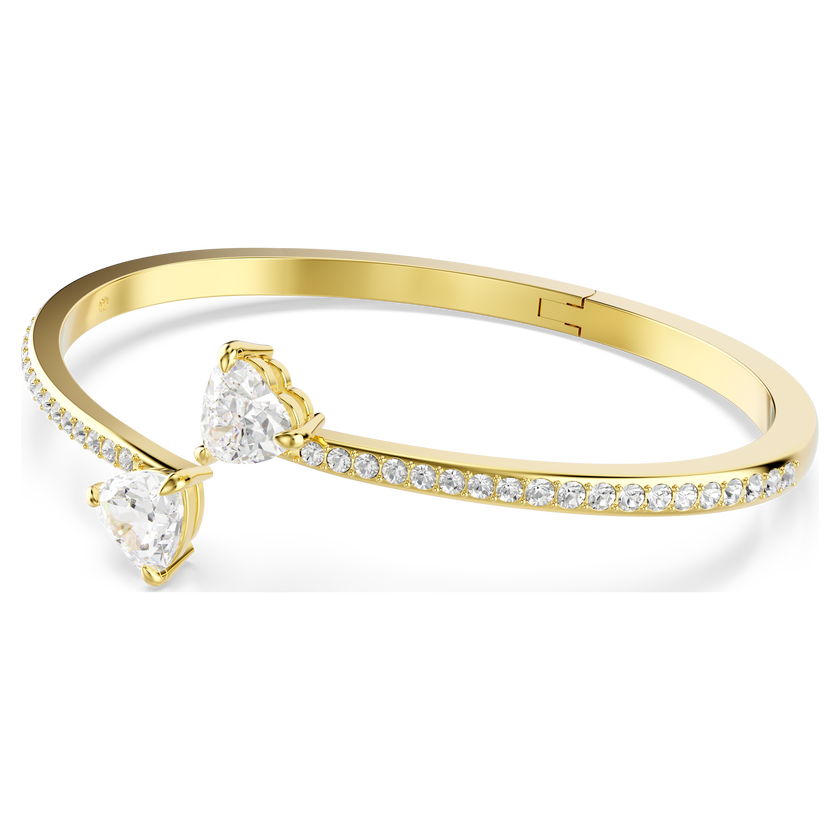 swarovski mesmera attract bangle  heart  white  gold tone plated