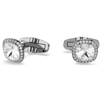 swarovski una angelic cufflinks  cushion cut  white  ruthenium plated