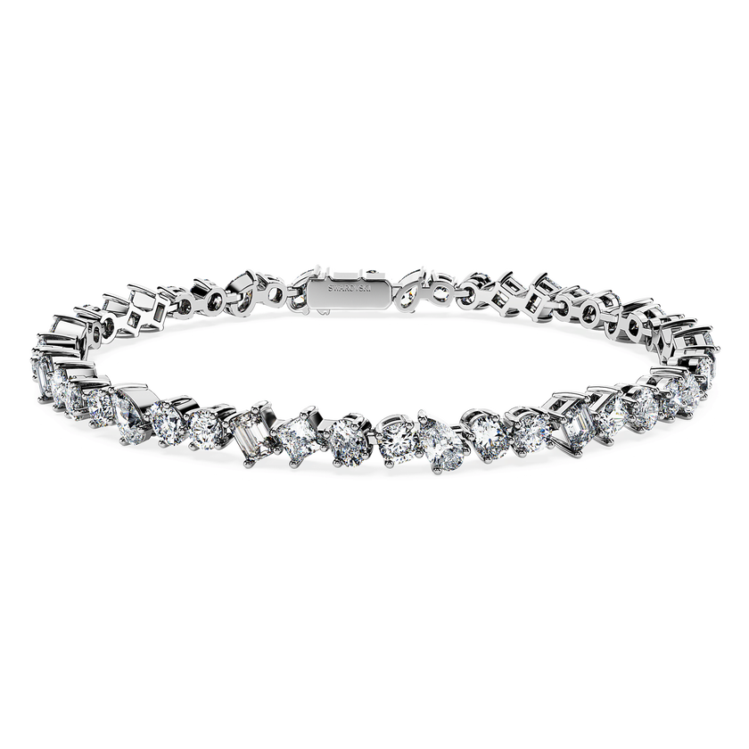 swarovski galaxy tennis bracelet  laboratory grown diamonds 4 9 ct tw  18k white gold