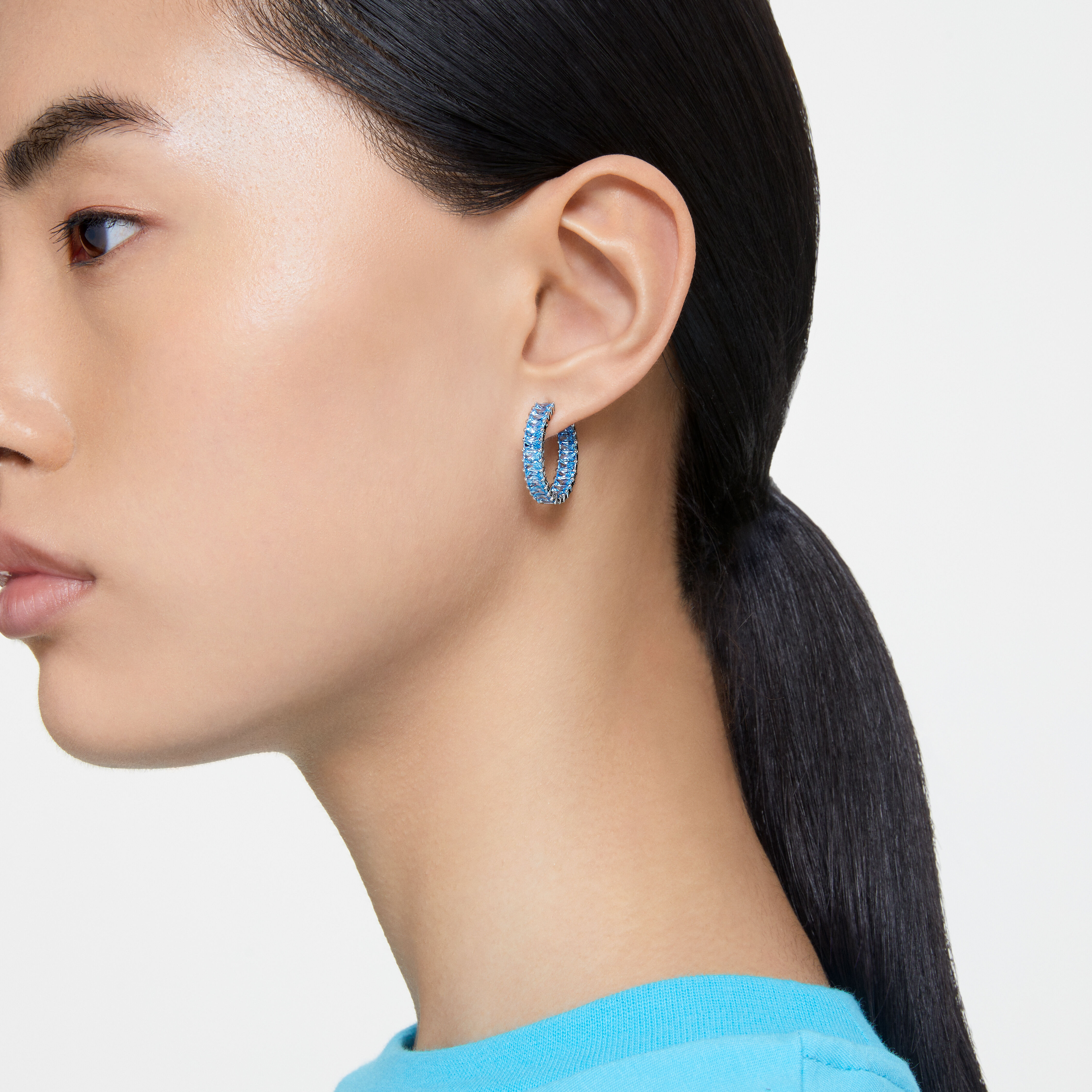 Swarovski blue hoop discount earrings