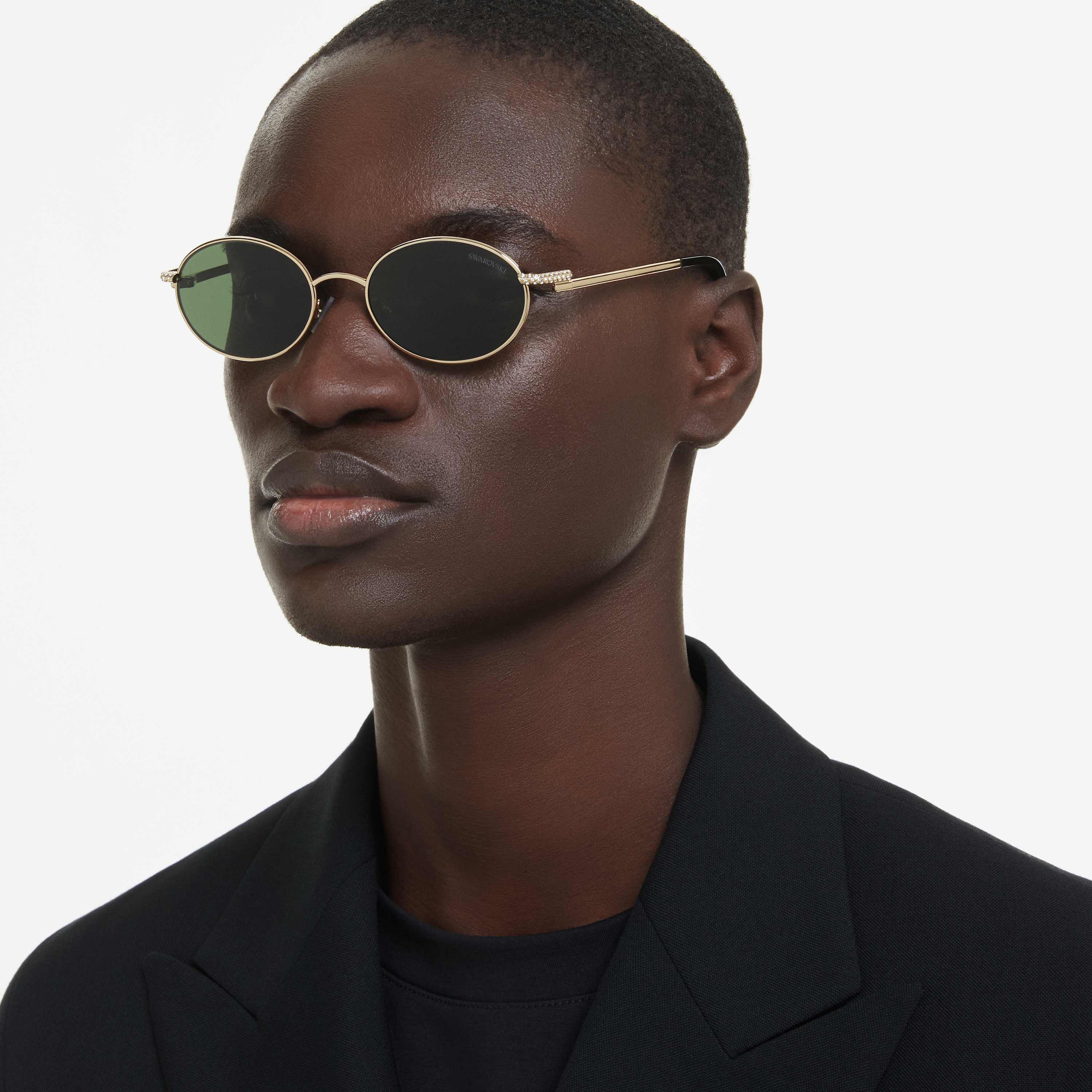 swarovski sunglasses  round shape  green