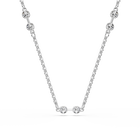 swarovski remix necklace  round cut  white  gold tone plated