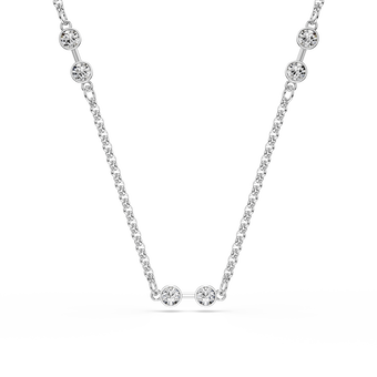 swarovski remix necklace  round cut  white  18k gold finish