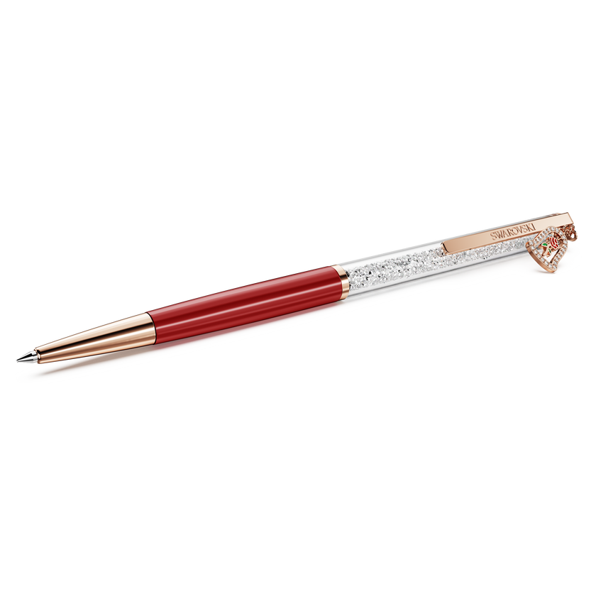 swarovski crystalline ballpoint pen  bell  red lacquered  rose gold tone plated