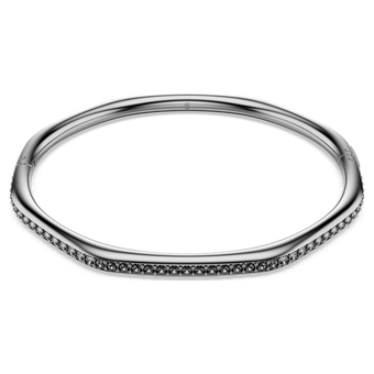 swarovski dextera bangle octagon shape round cut white ruthenium plated