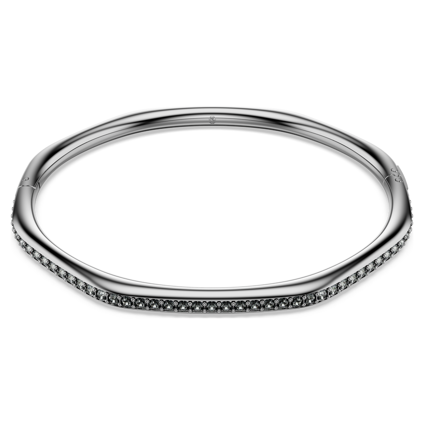 swarovski dextera bangle  octagon shape  round cut  white  ruthenium plated