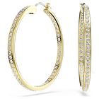 swarovski sommerset hoop earrings  white  gold tone plated