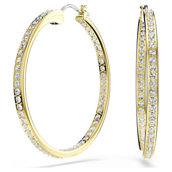 swarovski sommerset hoop earrings  white  18k gold finish